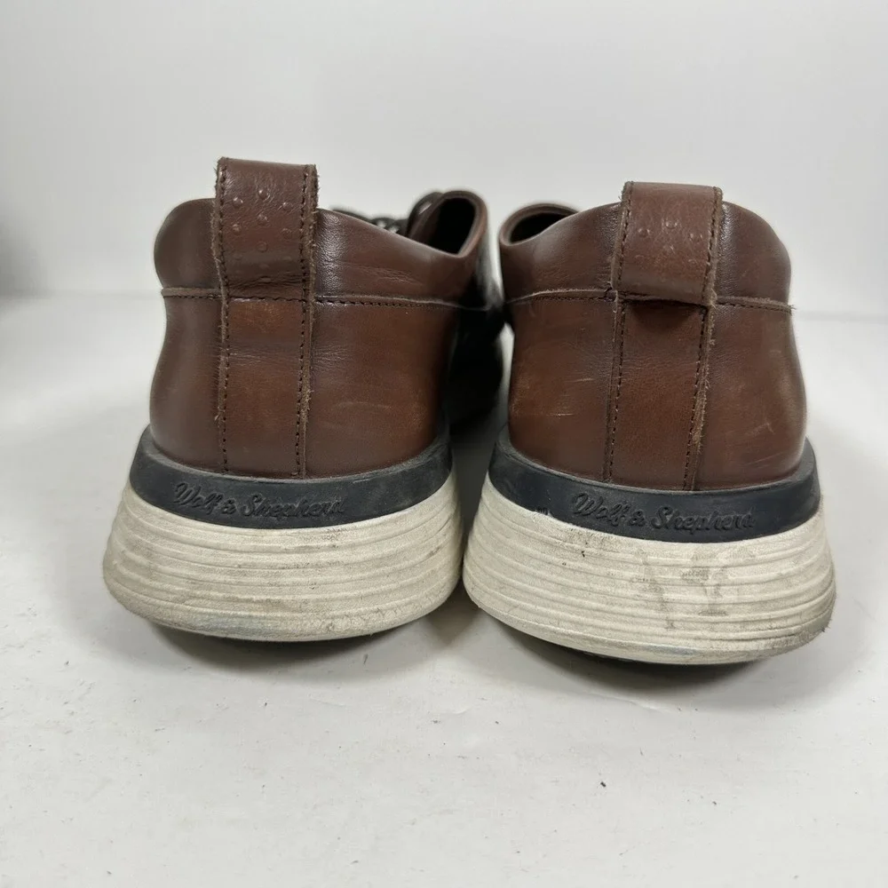 Wolf & Shepherd Mens Crossover‎ Longwing Oxfords Plain Toe Brown Leather 12M
